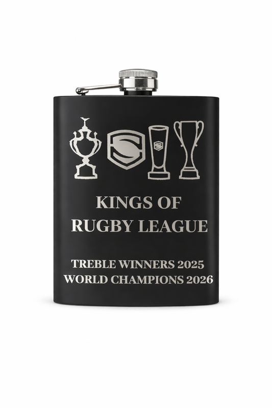 Premium Black Engraved Hip Flask — Customised to Your Design